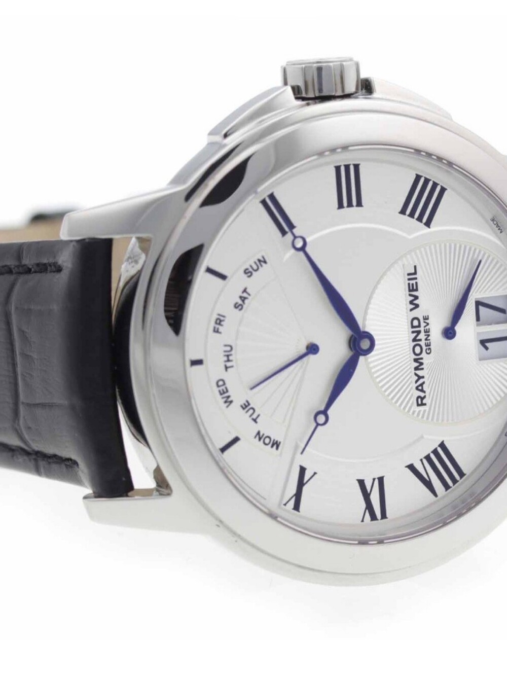 Raymond Weil Silver Dial Watch with Black Leather Strap - Picture 3 of 16